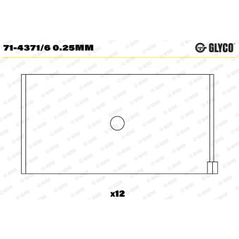Coussinet de bielle GLYCO 71-4371/6 0.25mm