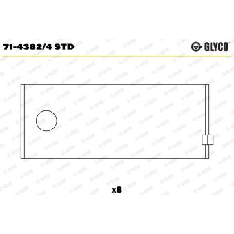 Coussinet de bielle GLYCO 71-4382/4 STD