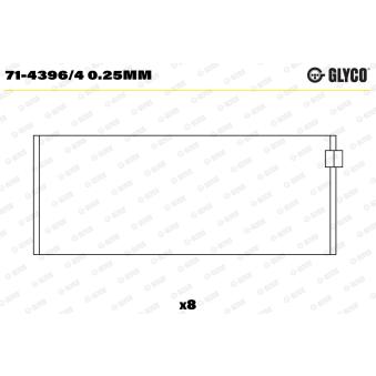 Coussinet de bielle GLYCO 71-4396/4 0.25mm