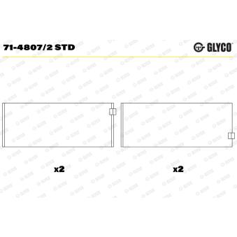 Coussinet de bielle GLYCO 71-4807/2 STD pour BMW Série 3 335 i - 306cv