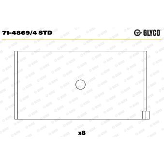 Coussinet de bielle GLYCO 71-4869/4 STD