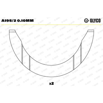 Rondelle d'écartement, vilebrequin GLYCO A195/2 0.10mm Rondelle d'écartement, vilebrequin GLYCO A195/2 0.10mm