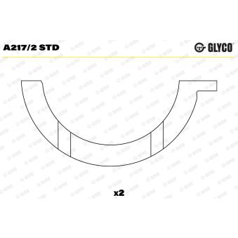 Rondelle d'écartement, vilebrequin GLYCO A217/2 STD pour PEUGEOT 308 1.6 HDI - 92cv
