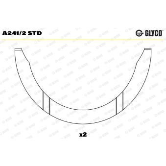 Rondelle d'écartement, vilebrequin GLYCO [A241/2 STD]