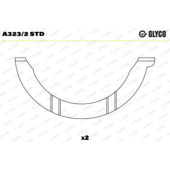 Rondelle d'écartement, vilebrequin GLYCO A323/2 STD pour RENAULT MASTER PRO dCi 130 - 131cv