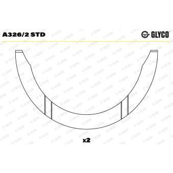 Rondelle d'écartement, vilebrequin GLYCO A326/2 STD