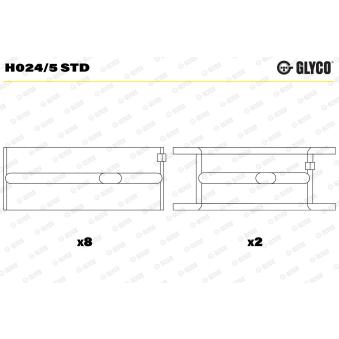 Coussinet de vilebrequin GLYCO H024/5 STD