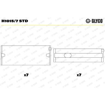 Coussinet de vilebrequin GLYCO H1015/7 STD pour HONDA CIVIC 1.2 - 54cv