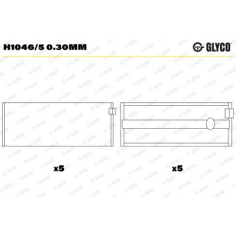Coussinet de vilebrequin GLYCO H1046/5 0.30mm