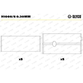 Coussinet de vilebrequin GLYCO H1066/5 0.30mm pour MITSUBISHI SPACE 1.6 HDI - 109cv