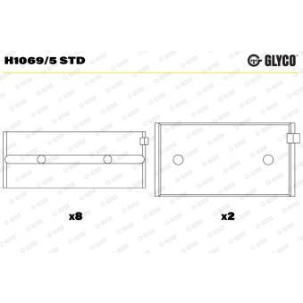 Coussinet de vilebrequin GLYCO H1069/5 STD