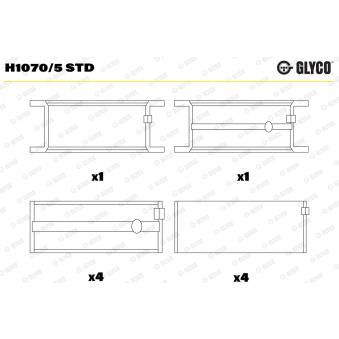 Coussinet de vilebrequin GLYCO [H1070/5 STD]