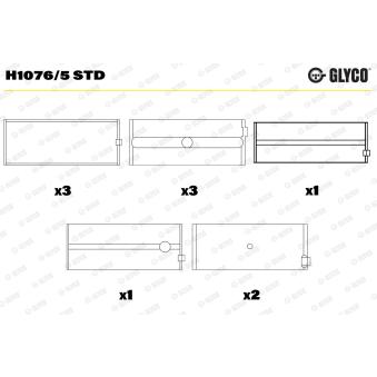 Coussinet de vilebrequin GLYCO H1076/5 STD pour BMW Série 3 2.5 TD - 75cv