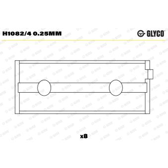 Coussinet de vilebrequin GLYCO H1082/4 0.25mm