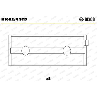 Coussinet de vilebrequin GLYCO H1082/4 STD pour ALFA ROMEO 75 3.0 V6 - 192cv