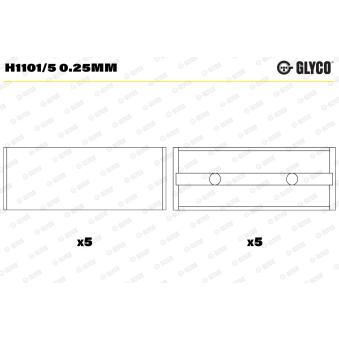 Coussinet de vilebrequin GLYCO [H1101/5 0.25mm]