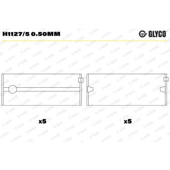 Coussinet de vilebrequin GLYCO H1127/5 0.50mm