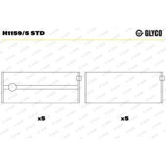 Coussinet de vilebrequin GLYCO H1159/5 STD