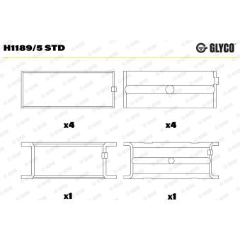 Coussinet de vilebrequin GLYCO H1189/5 STD