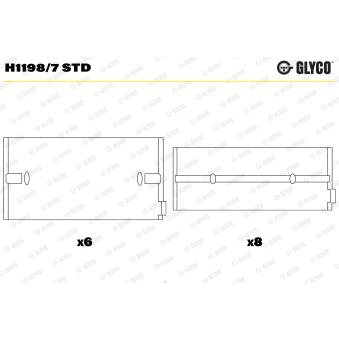 Coussinet de vilebrequin GLYCO H1198/7 STD