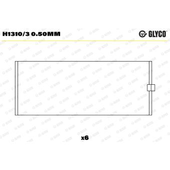 Coussinet de vilebrequin GLYCO H1310/3 0.50mm Coussinet de vilebrequin GLYCO H1310/3 0.50mm