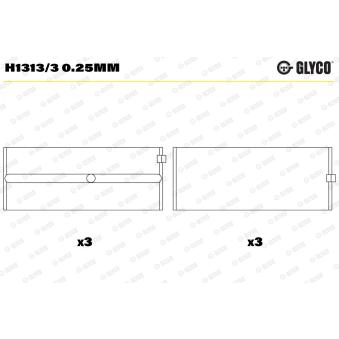 Coussinet de vilebrequin GLYCO H1313/3 0.25mm