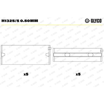 Coussinet de vilebrequin GLYCO H1325/5 0.50mm