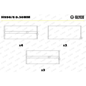 Coussinet de vilebrequin GLYCO H996/5 0.30mm