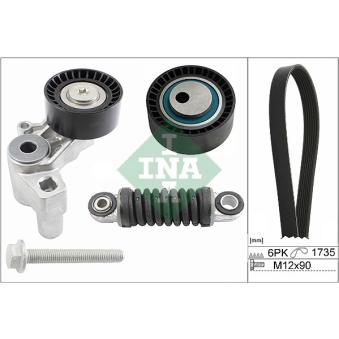 Jeu de courroies trapézoïdales à nervures INA OEM 9650742680