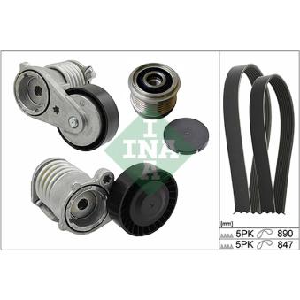 Jeu de courroies trapézoïdales à nervures INA [529 0122 10]