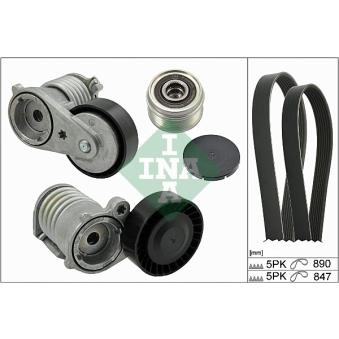 Jeu de courroies trapézoïdales à nervures INA OEM 1370971