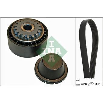 Jeu de courroies trapézoïdales à nervures INA OEM 8201008780