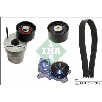 Pompe à eau+Jeu de courroie trapézoïdale à nervures INA [529 0370 30]