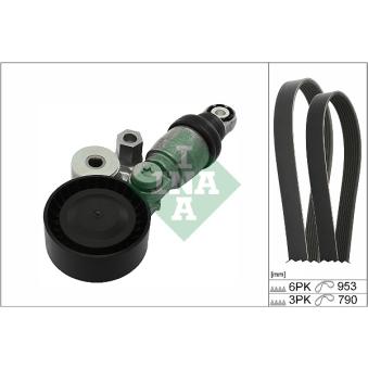 Jeu de courroies trapézoïdales à nervures INA 529 0371 10