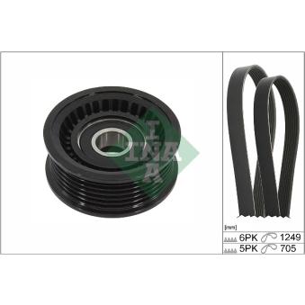 Jeu de courroies trapézoïdales à nervures INA [529 0451 10]