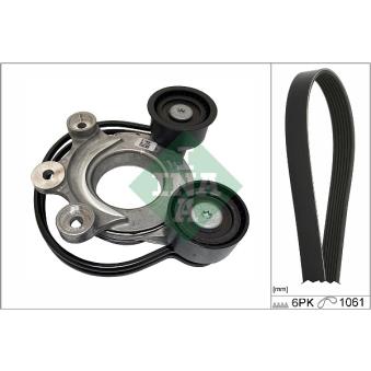 Jeu de courroies trapézoïdales à nervures INA 529 0556 10 pour JAGUAR E-PACE 2.0 D165 MHEV AWD - 163cv