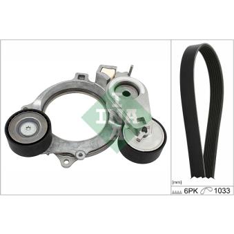 Jeu de courroies trapézoïdales à nervures INA 529 0572 10 pour HYUNDAI IX55 1.0 TSI e-TEC - 110cv