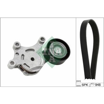 Jeu de courroies trapézoïdales à nervures INA 529 0577 10 pour MAZDA 6 1.5 EcoBlue - 100cv