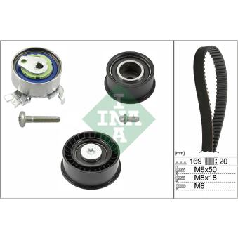 Kit de distribution INA 530 0078 10 pour OPEL CORSA 1.6 GSI 16V - 109cv