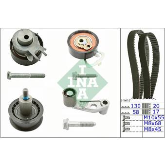 Kit de distribution INA 530 0089 10 pour SKODA FABIA 1.4 16V - 75cv