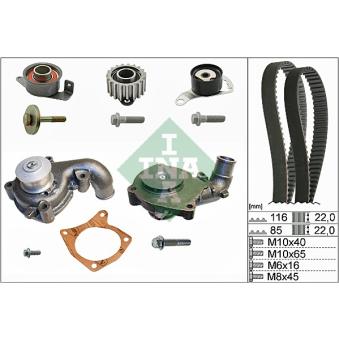 Pompe à eau + kit de courroie de distribution INA OEM 97ff6k254da