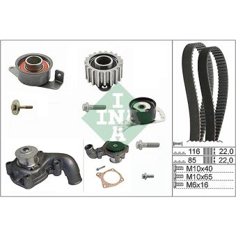 Pompe à eau + kit de courroie de distribution INA OEM 97ff6k254da