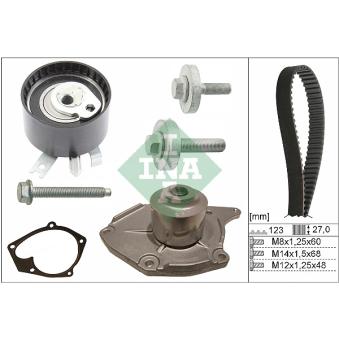Pompe à eau + kit de courroie de distribution INA OEM 119A02421R