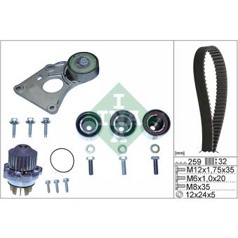 Pompe à eau + kit de courroie de distribution INA OEM 083027