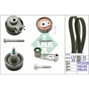 Kit de distribution INA 530 0360 10 pour VOLKSWAGEN GOLF 1.4 16V - 75cv