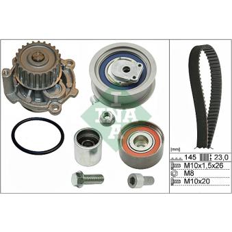 Pompe à eau + kit de courroie de distribution INA OEM 06b121011e