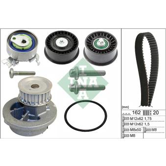 Pompe à eau + kit de courroie de distribution INA OEM 5636564