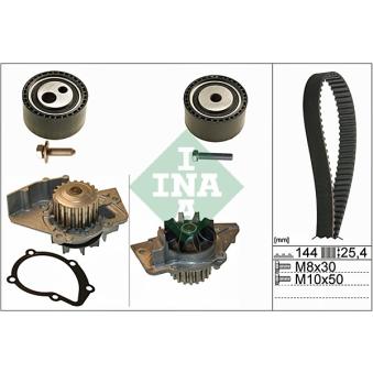 Pompe à eau + kit de courroie de distribution INA OEM 9655253680 Pompe à eau + kit de courroie de distribution INA OEM 9655253680
