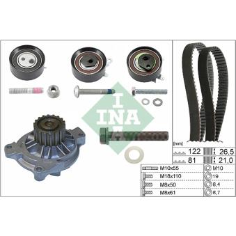 Pompe à eau + kit de courroie de distribution INA 530 0484 31 pour VOLVO 850 2.5 TDI - 140cv