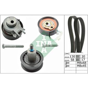 Kit de distribution INA 530 0538 10 pour SKODA FABIA 1.4 16V - 75cv